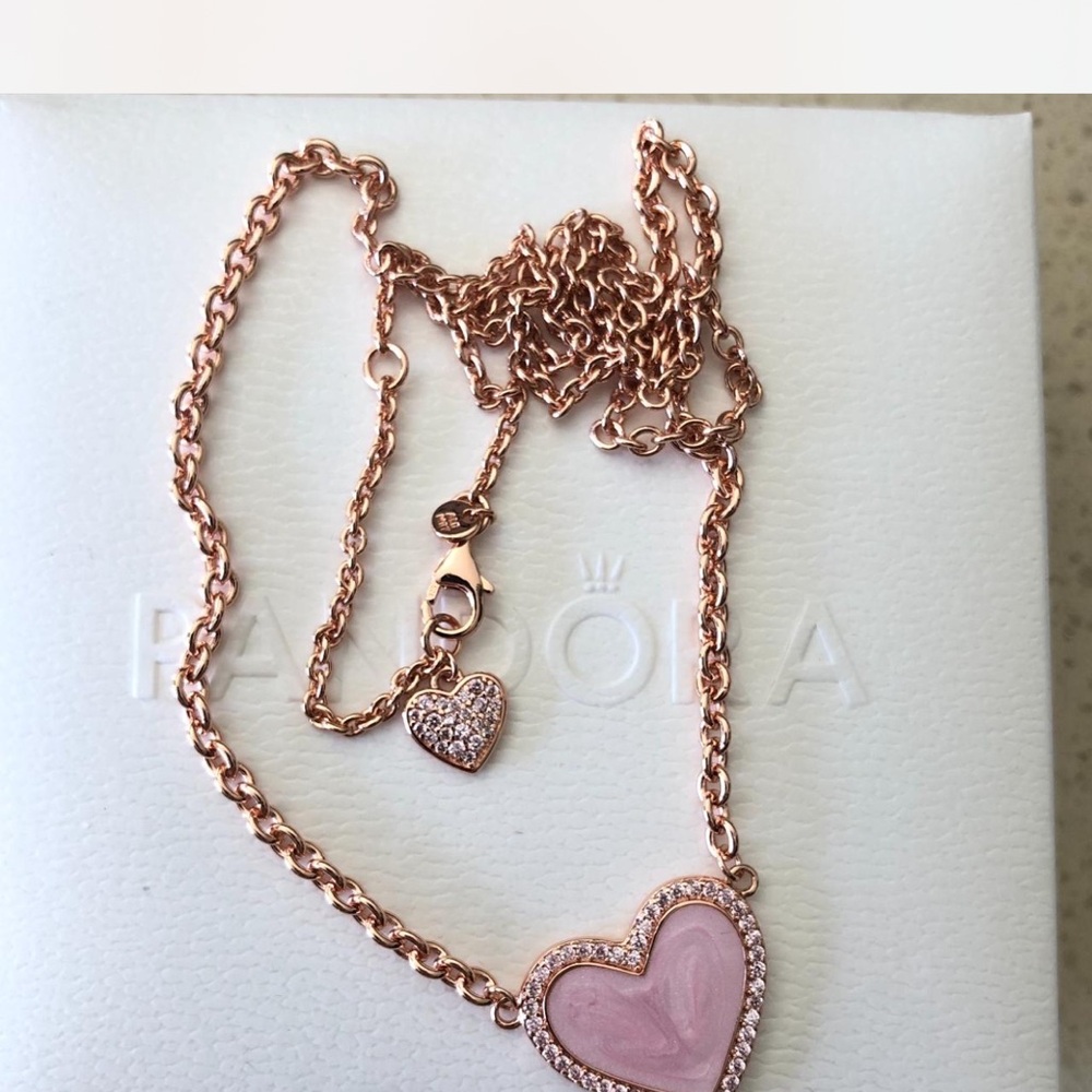 Pandora Pink Heart Necklace